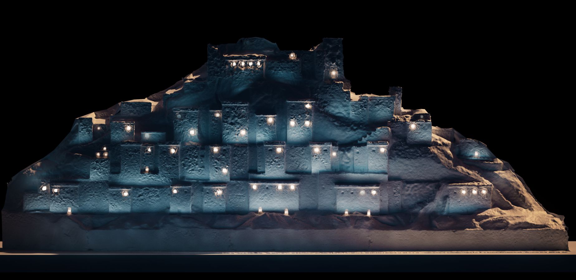 3D projection mapping show on a village